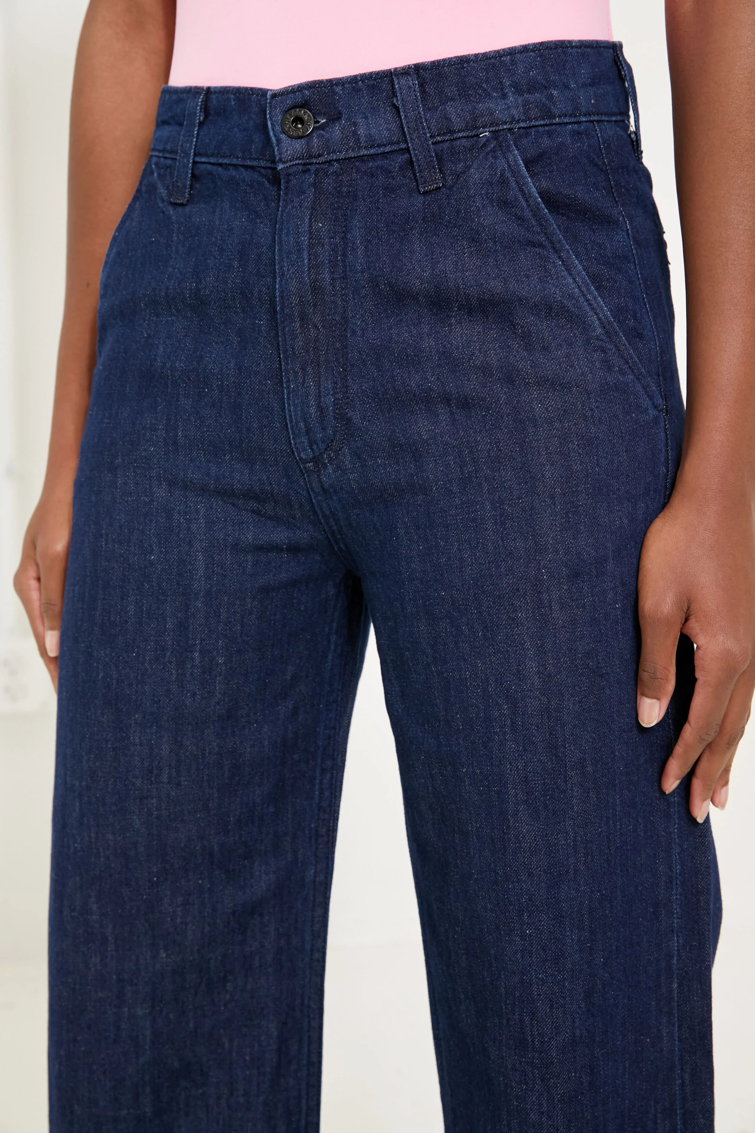 Indigo Linen Denim Trouser