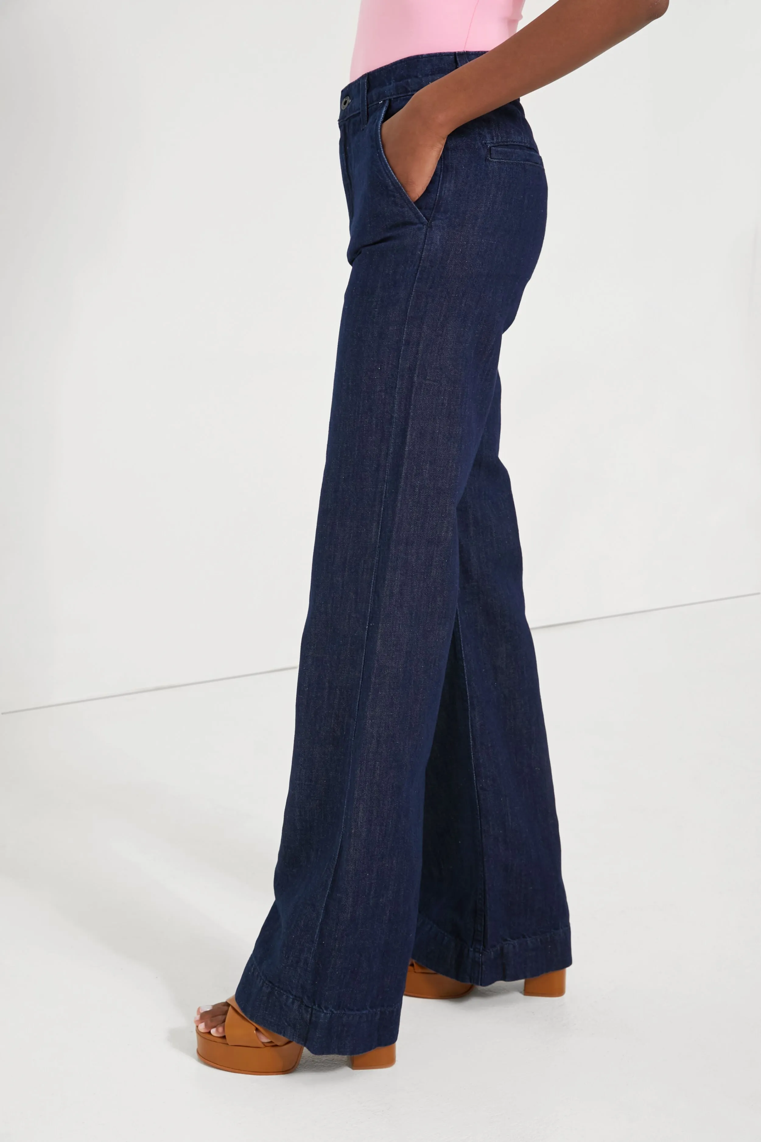 Indigo Linen Denim Trouser