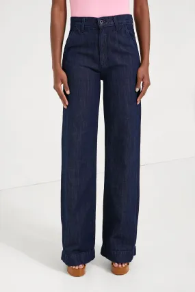 Indigo Linen Denim Trouser