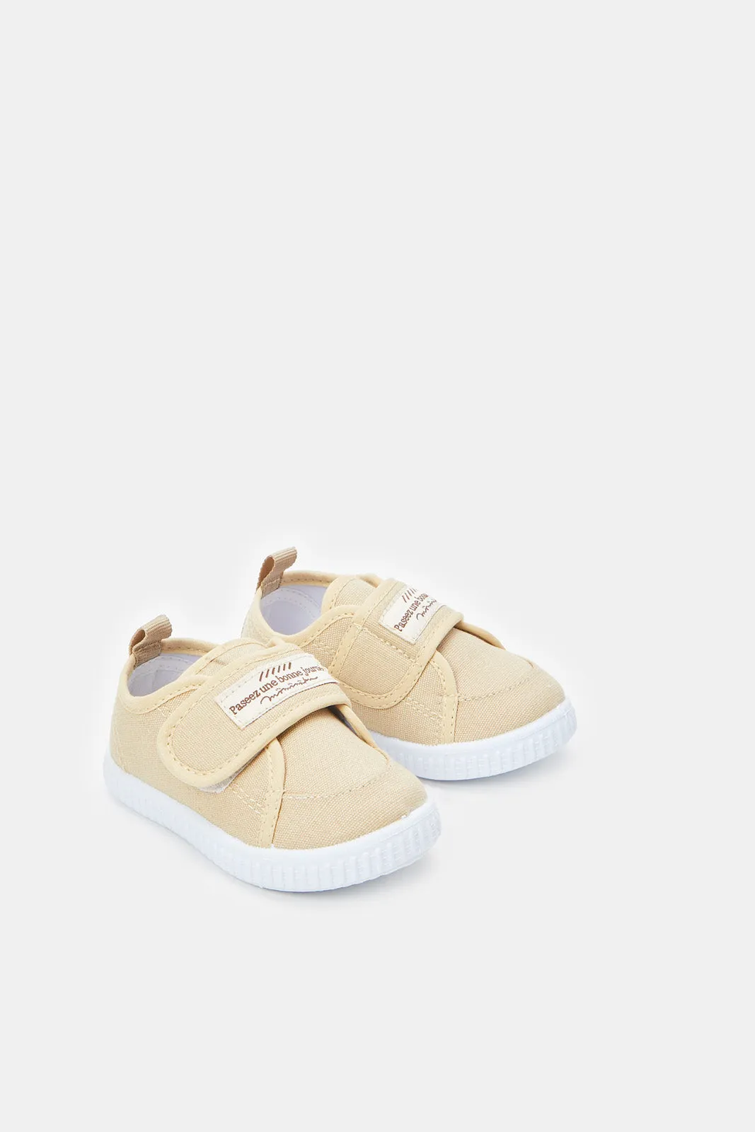 Infant Boys Beige Velcro Pump