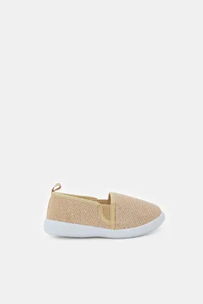 Infant Girls Beige Textured Pumps