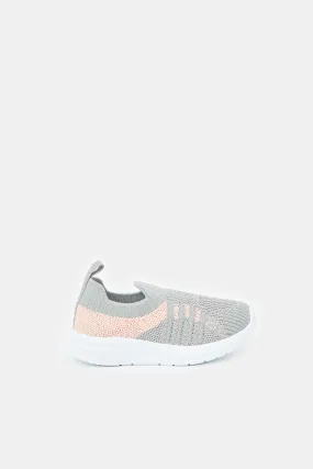 Infant Girls Grey Slip-On Pump