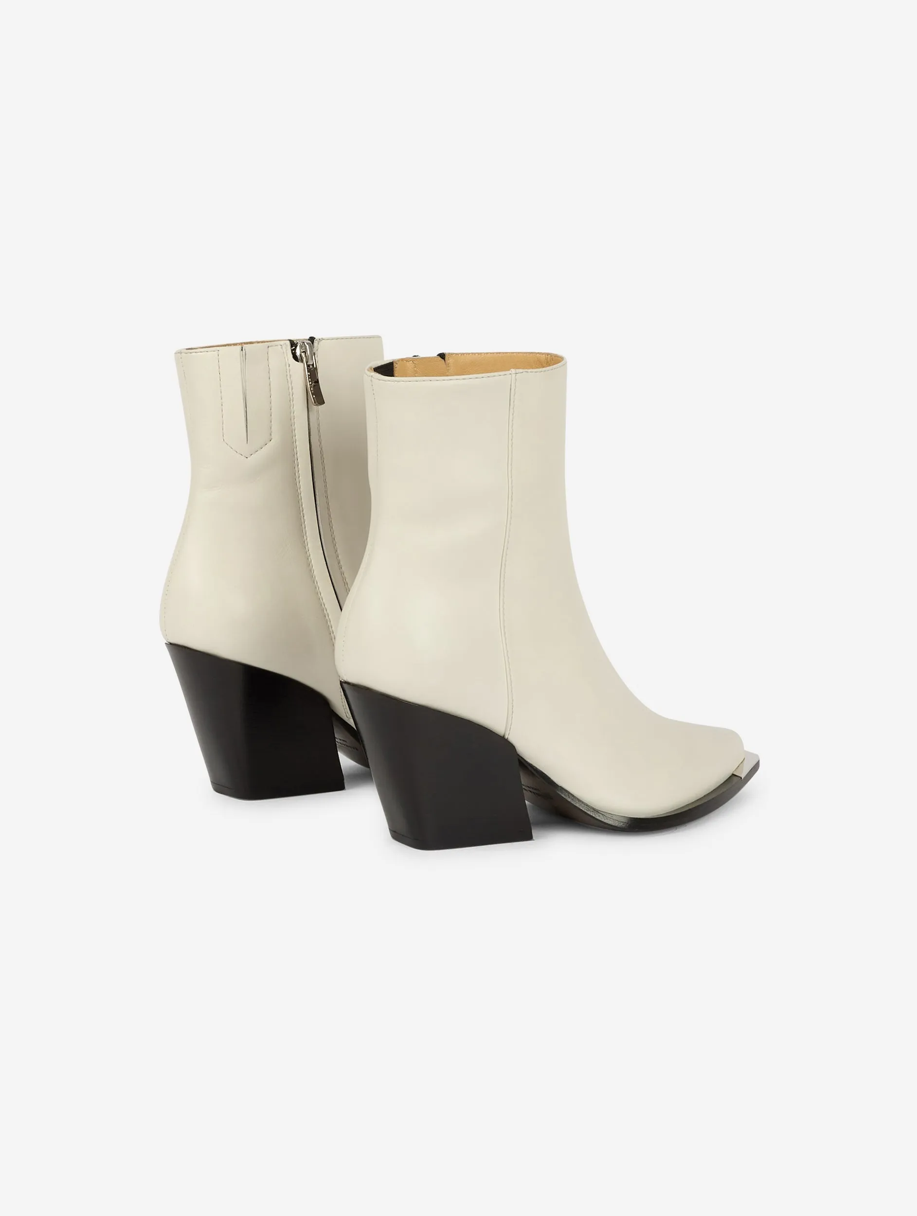 Ivory leather boots