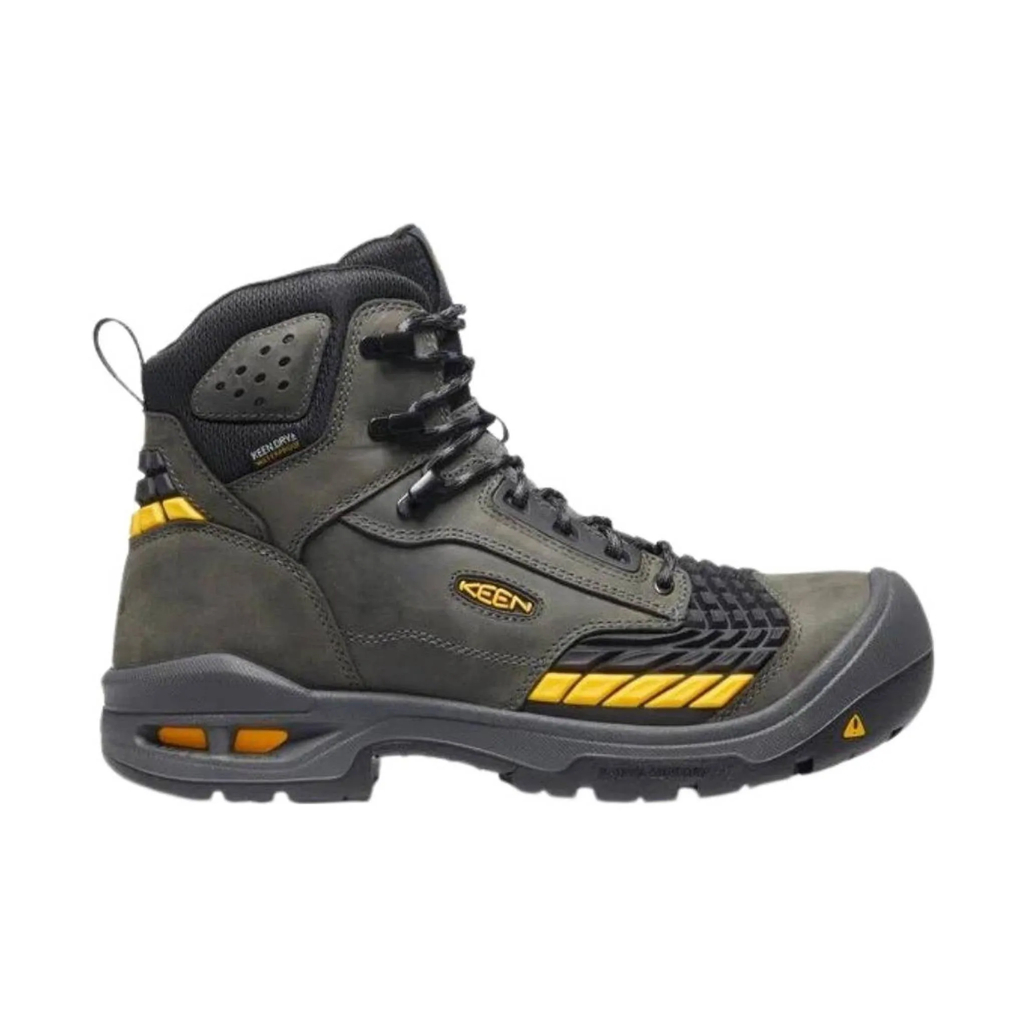 KEEN Utility Men's Troy Carbon-Fiber Toe Work Boot -  Magnet/Black/Yellow