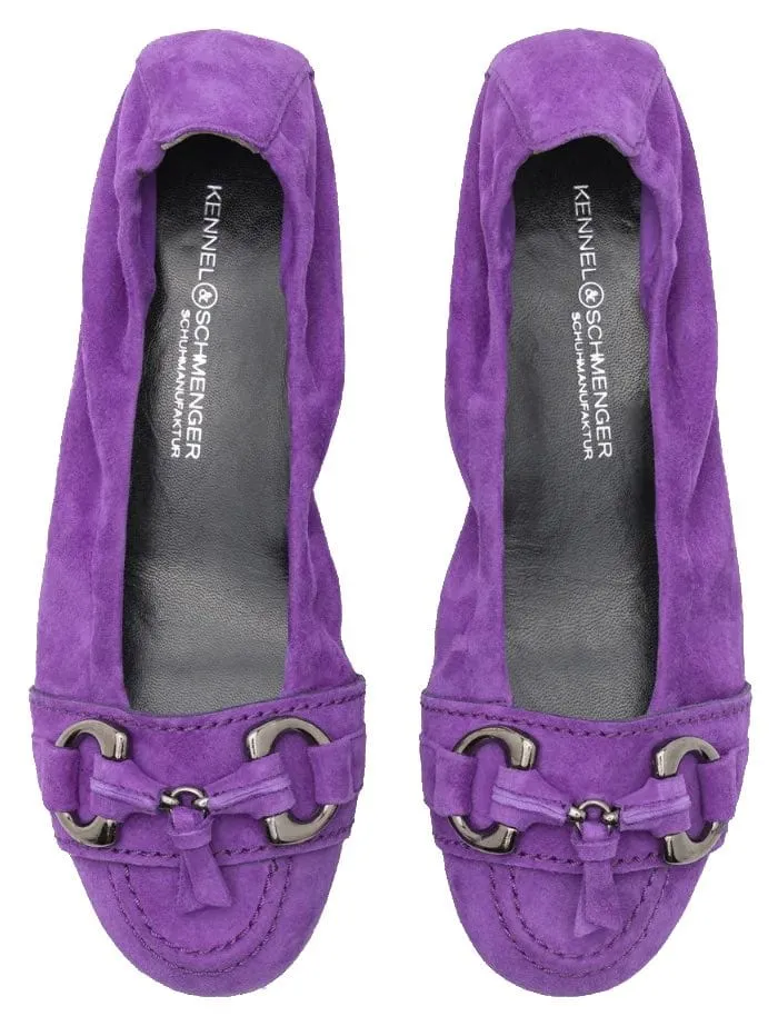 Kennel & Schmenger Malu Ballerina Suede Pump In Plum 41-10300-492