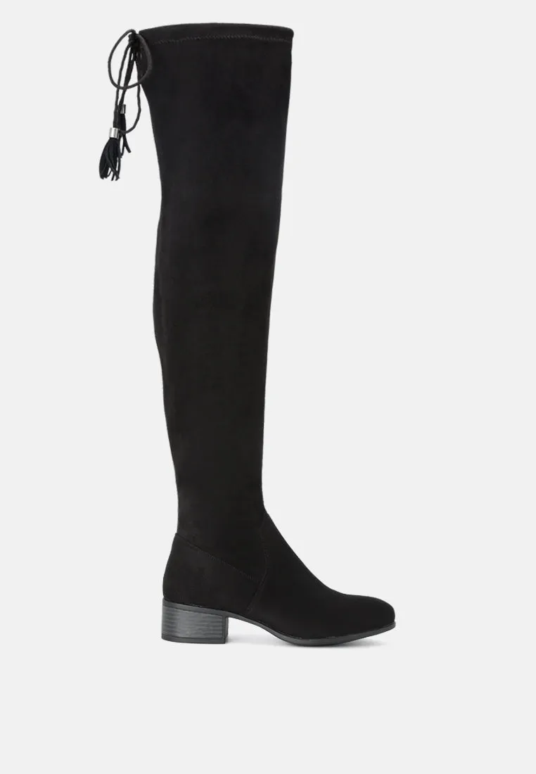 kiana faux leather over the knee boots