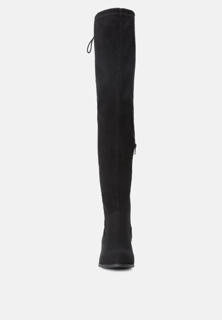 kiana faux leather over the knee boots