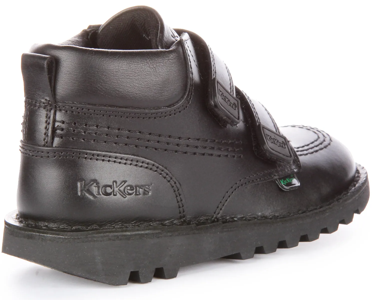 Kickers Kick Hi Roll Leather In Black For Infants