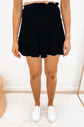 Lana Washed Mini Skirt Black