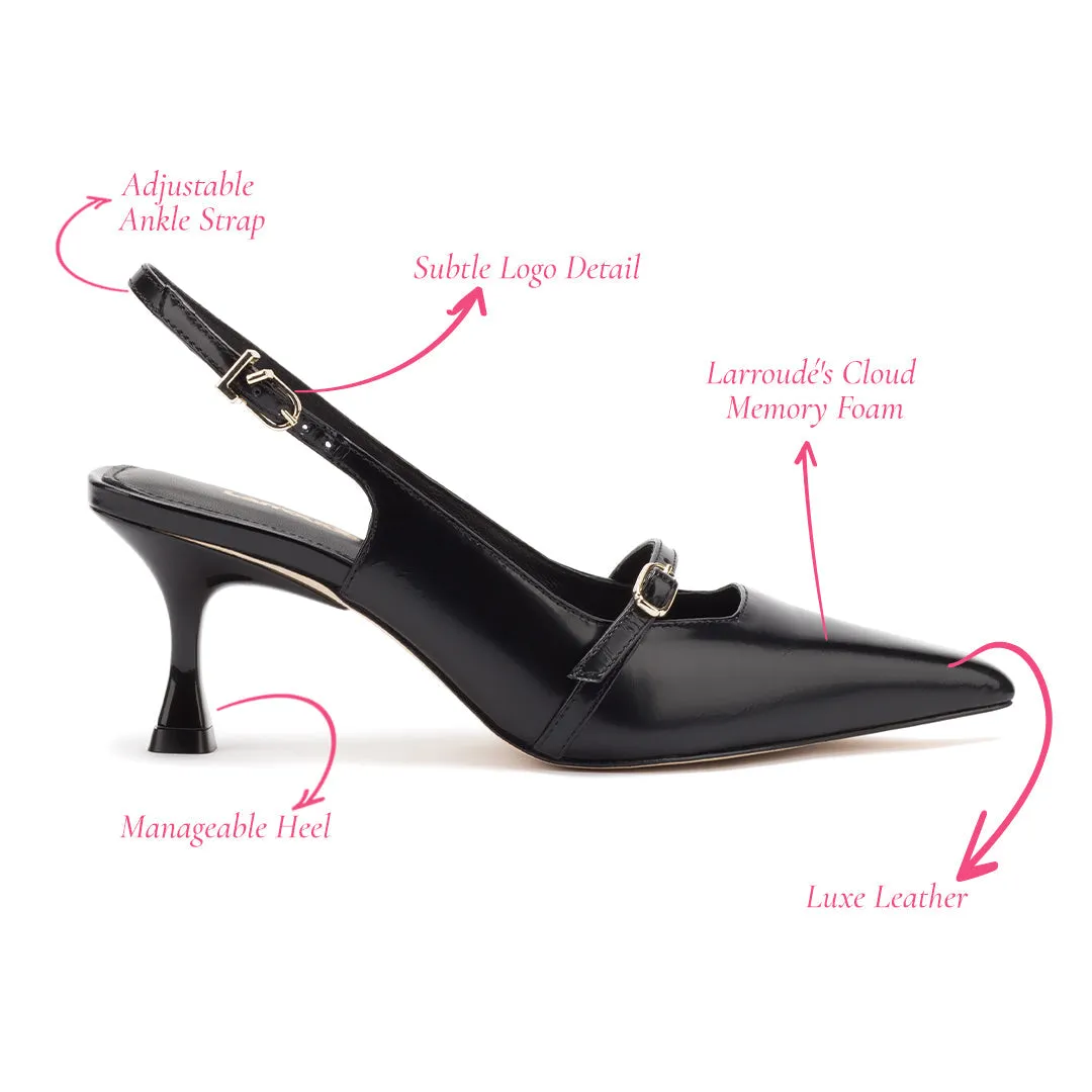 Larroude Ines Pump In Black Leather