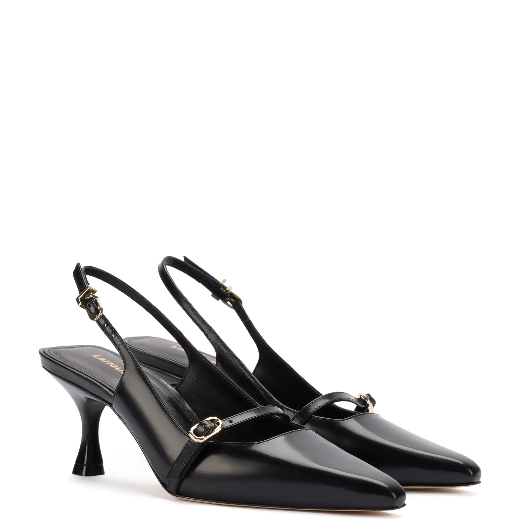 Larroude Ines Pump In Black Leather