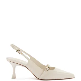 Larroude Ines Pump In Ivory Leather