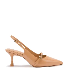 Larroude Ines Pump In Tan Leather