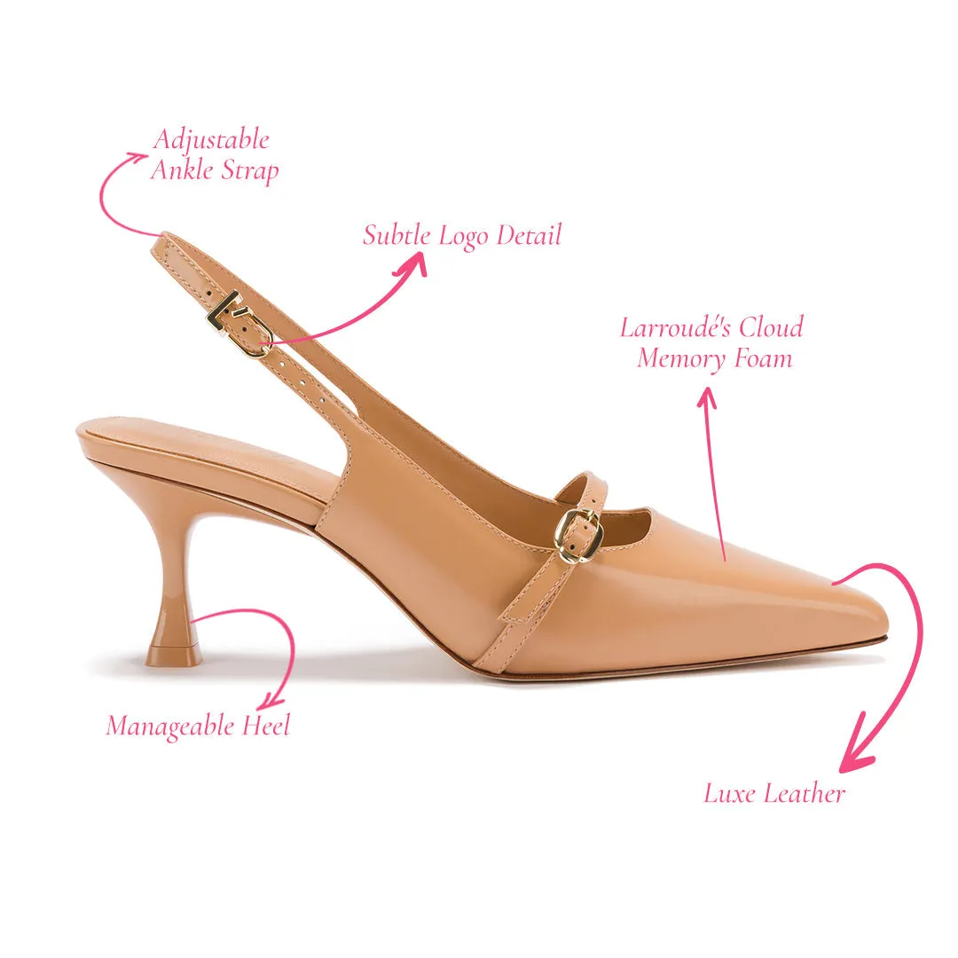 Larroude Ines Pump In Tan Leather