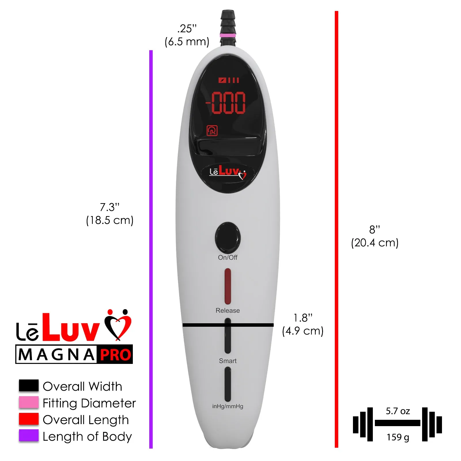 LeLuv Magna Pro  Penis Pump | 12 Inch Length Cylinder | Round Flange