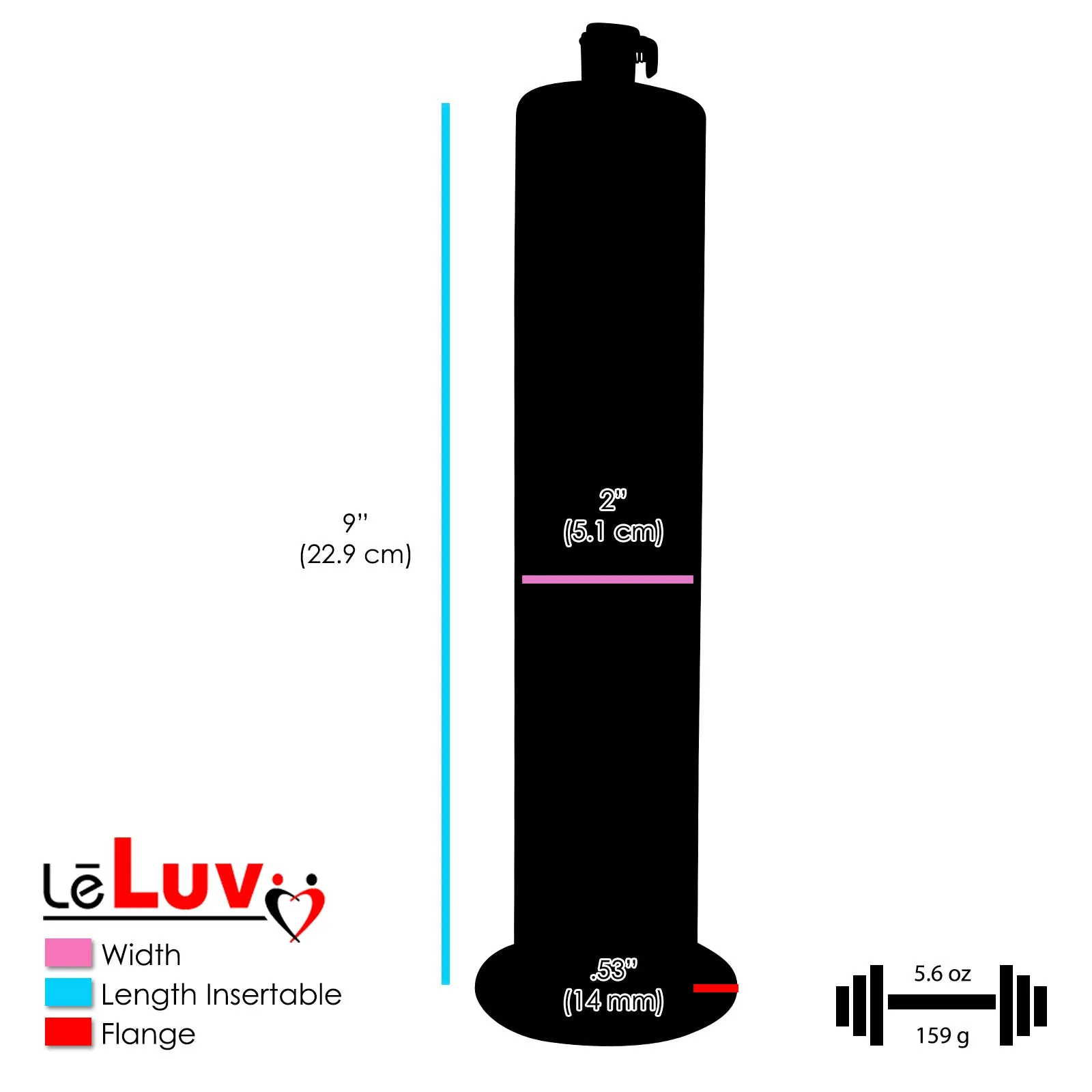 LeLuv Magna PRO  Smart Handle Penis Pump Kit | 9" or 12" Length Wide Flange Cylinders