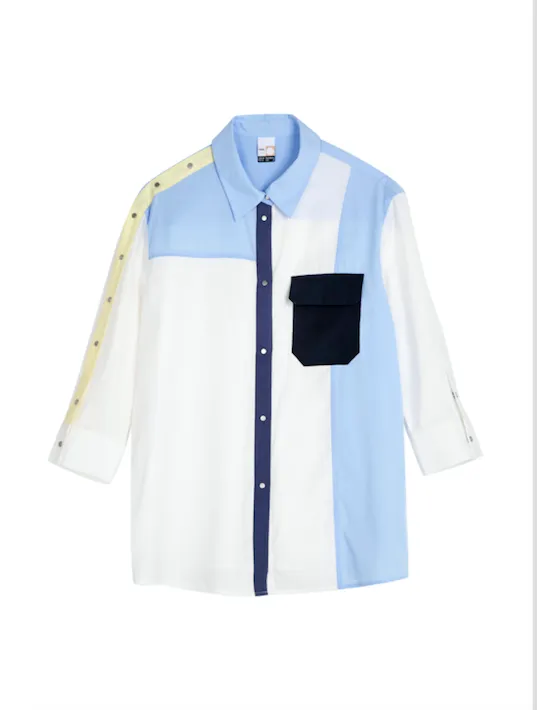 Lily Waterfall Blue Contrast Shirt