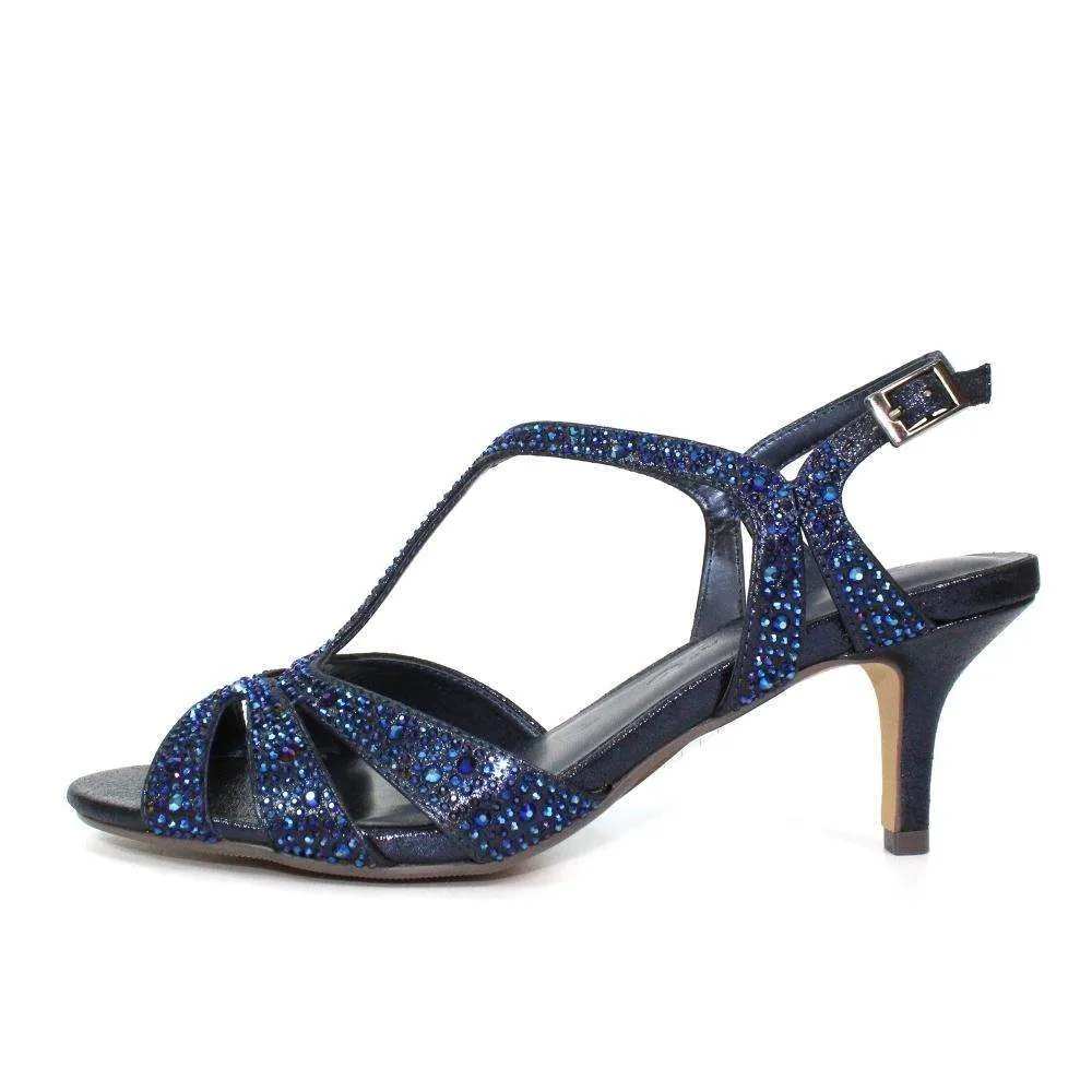 Lunar Francie FLR524 Navy Gemstone Wide Fit Sandal