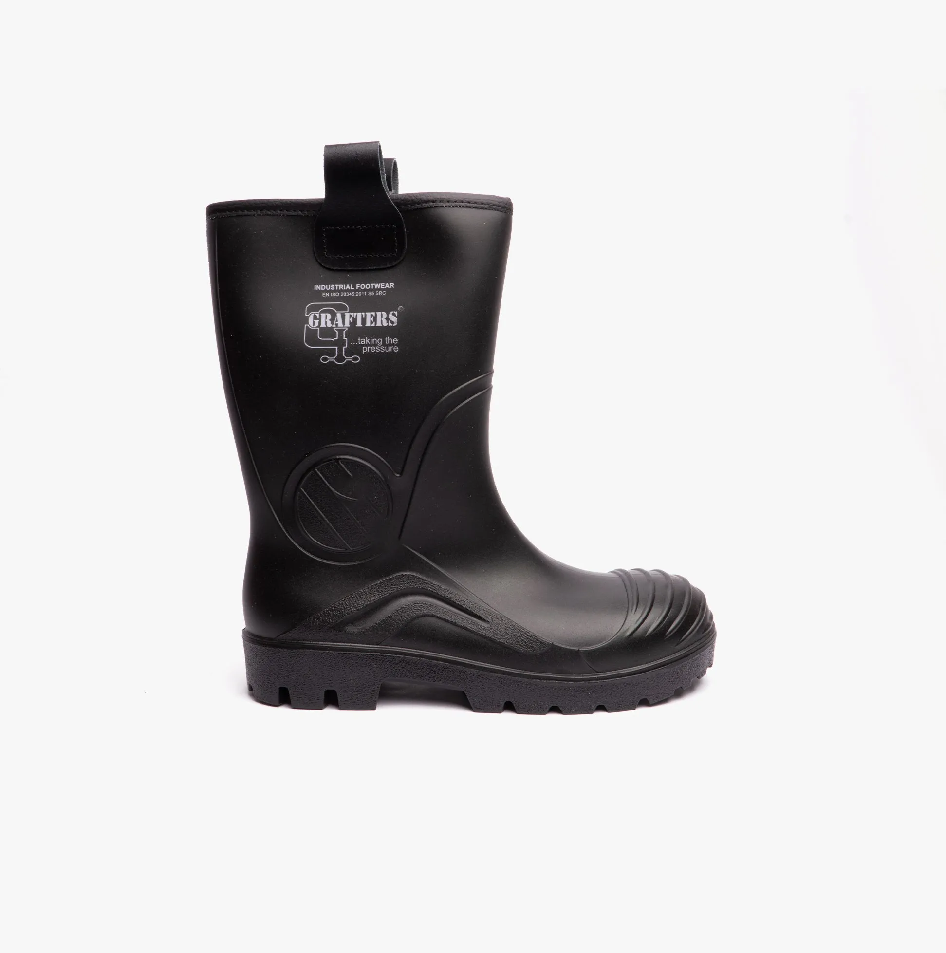 M928A Mens Wellington Safety Boots Black