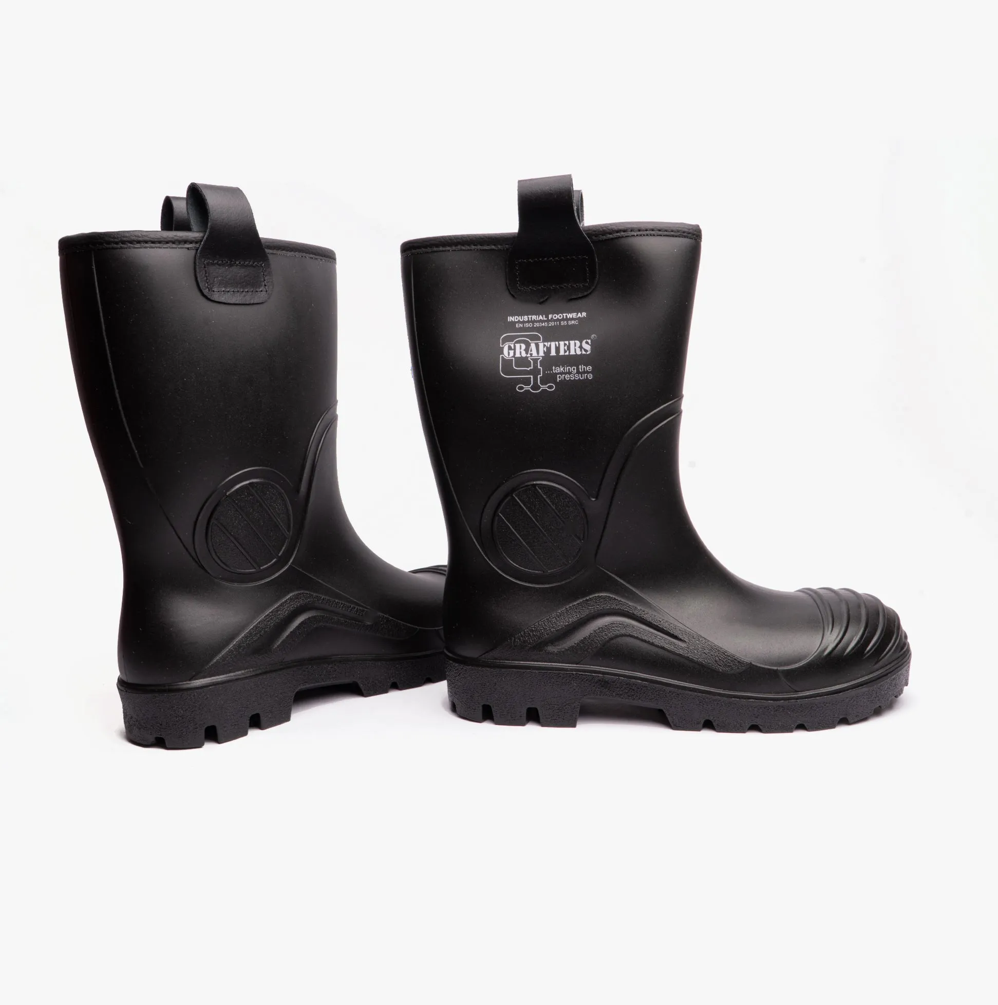 M928A Mens Wellington Safety Boots Black