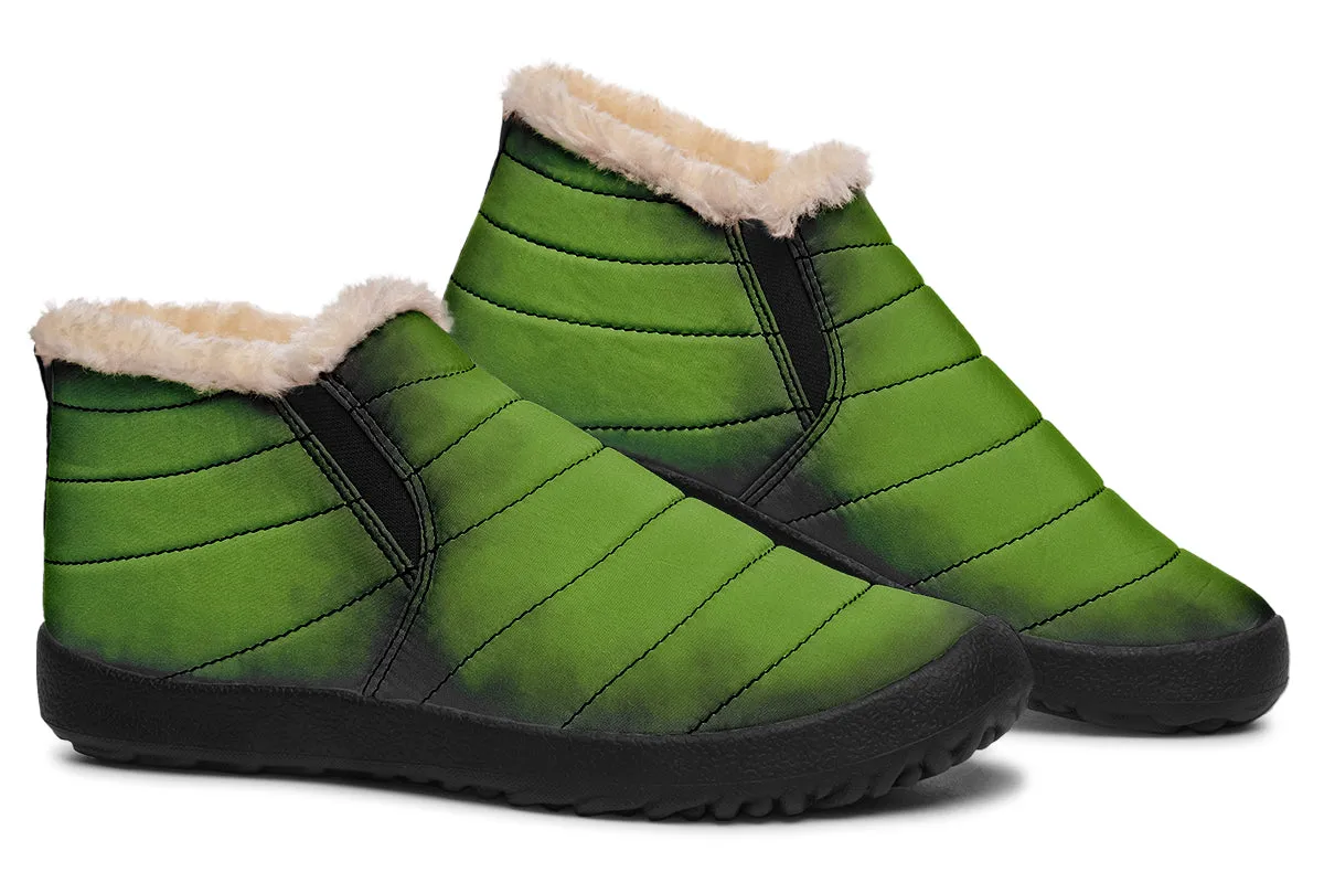 Mystic Moss Winter Sneakers - Warm & Easy Slip-On Shoes Lined with Vegan Wool with Anti-Slip Soles