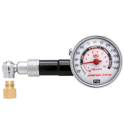 P-Bike Gauge,Dial Guage Dial, Presta/Shrader Dial Tire Gauge Planet Bike Pumps