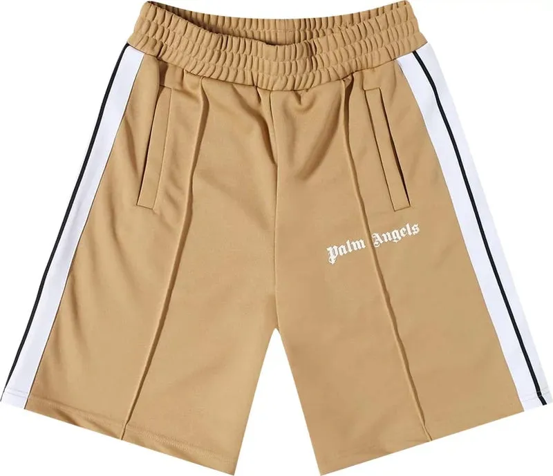 Palm Angels Classic Track Short Beige White