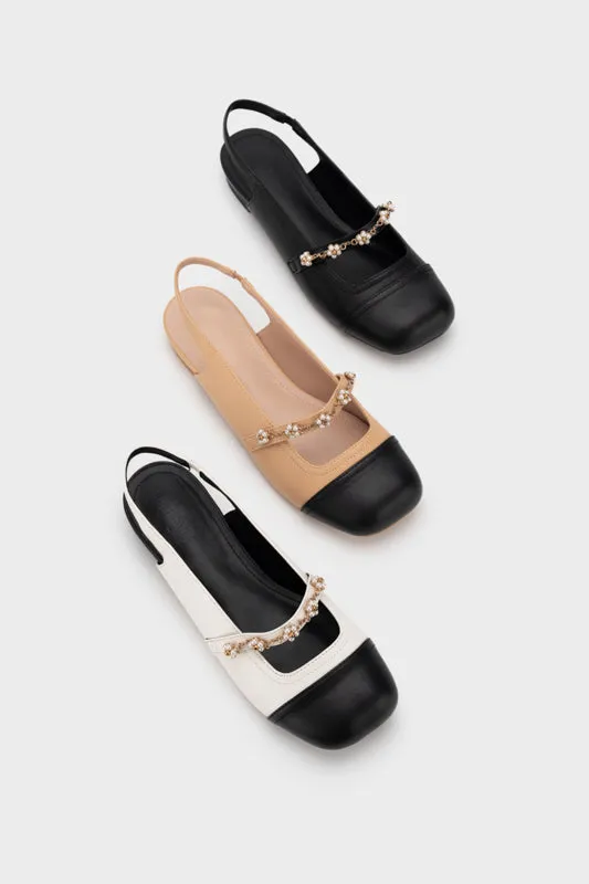 PEARL EMBELLISHED SLINGBACK MARY JANE