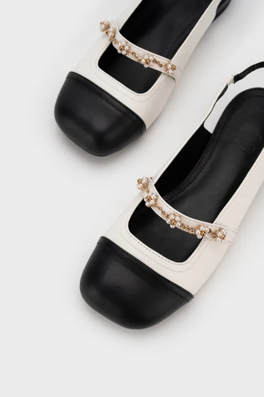 PEARL EMBELLISHED SLINGBACK MARY JANE