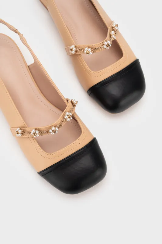 PEARL EMBELLISHED SLINGBACK MARY JANE