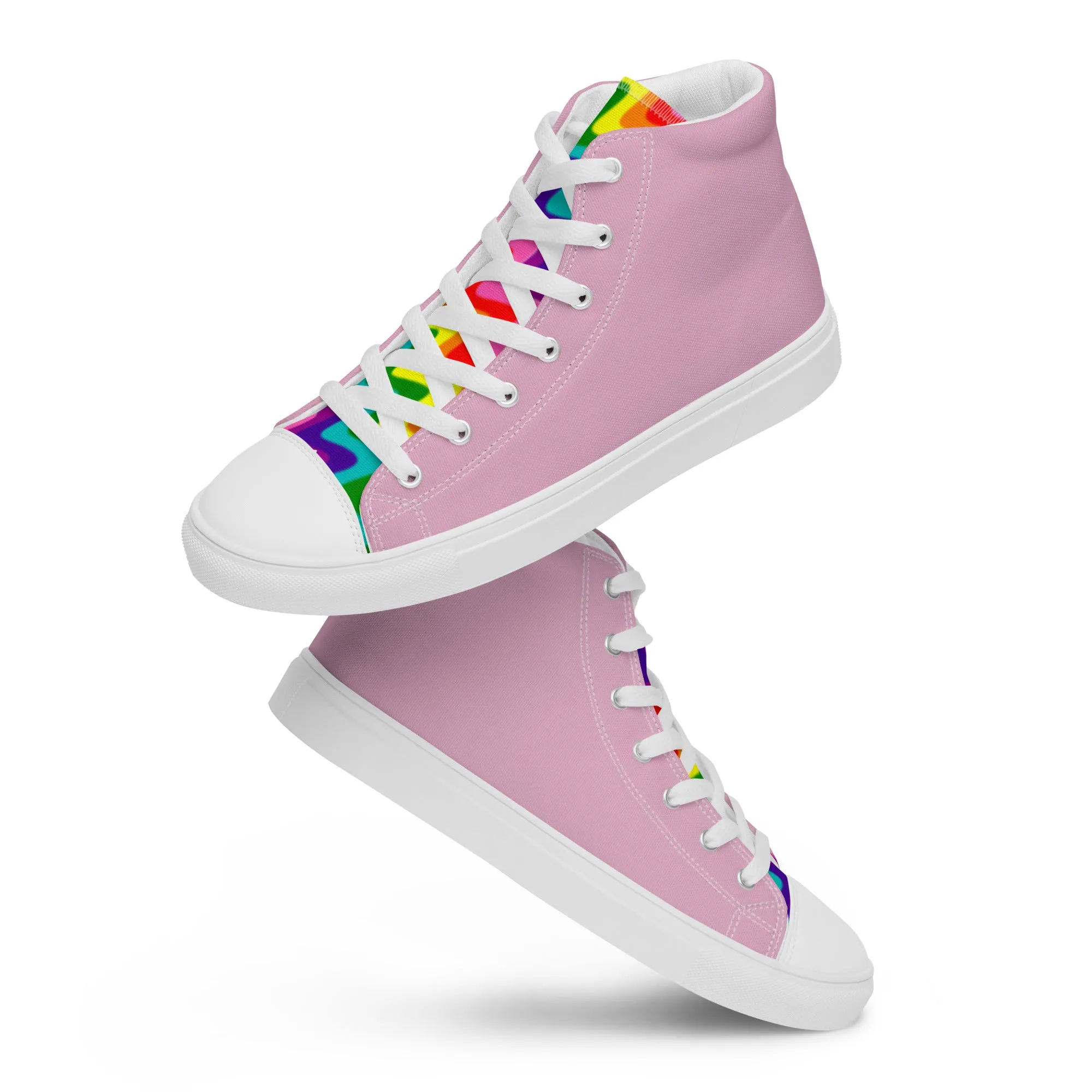 Pink and Original Pride Flag High Top Trainers (male sizes)