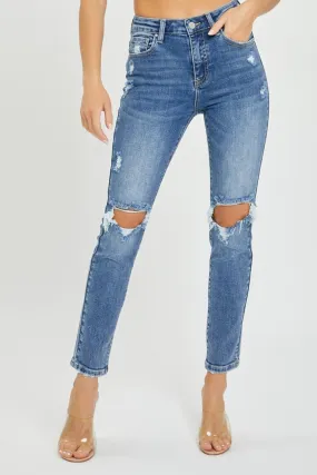 Risen Full Size High Rise Knee Distressed Skinny Jeans