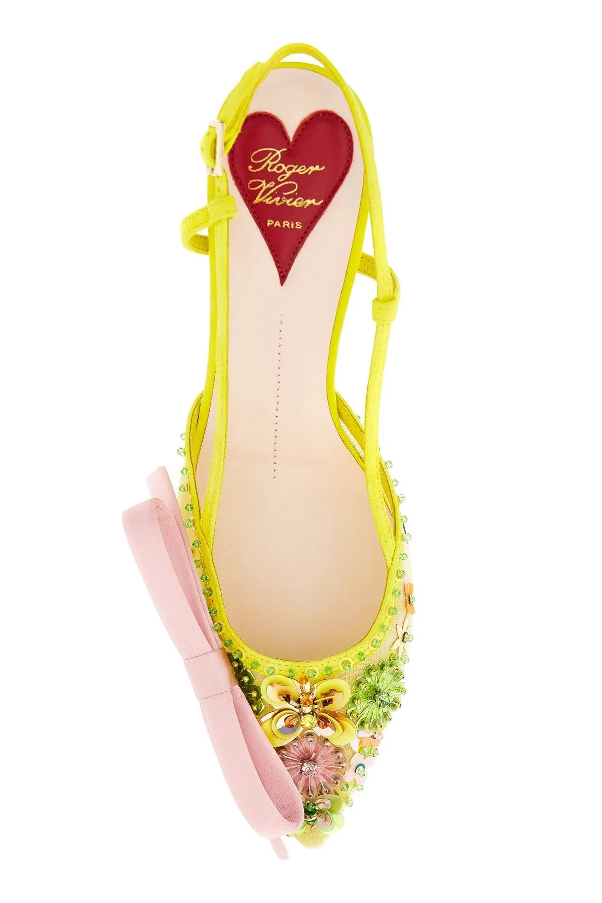 Roger vivier 'virgule flower bow' silngback décolleté