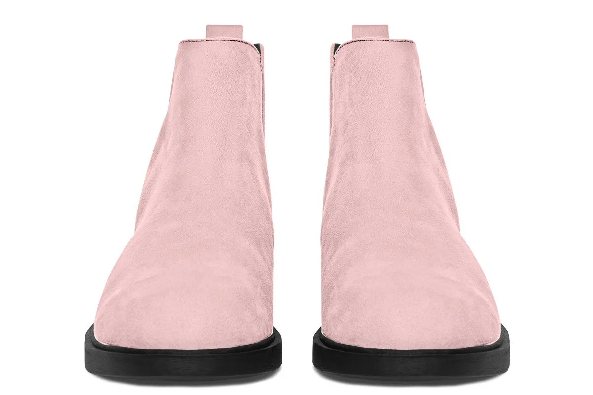 Rose Quartz Chelsea Boots - Comfy Slip-On - Soft & Water-Resistant Micro-Suede Vegan Shoes