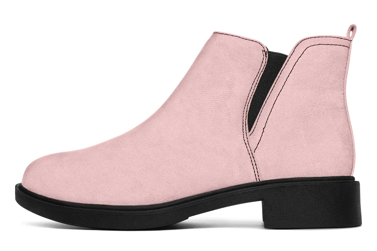 Rose Quartz Chelsea Boots - Comfy Slip-On - Soft & Water-Resistant Micro-Suede Vegan Shoes