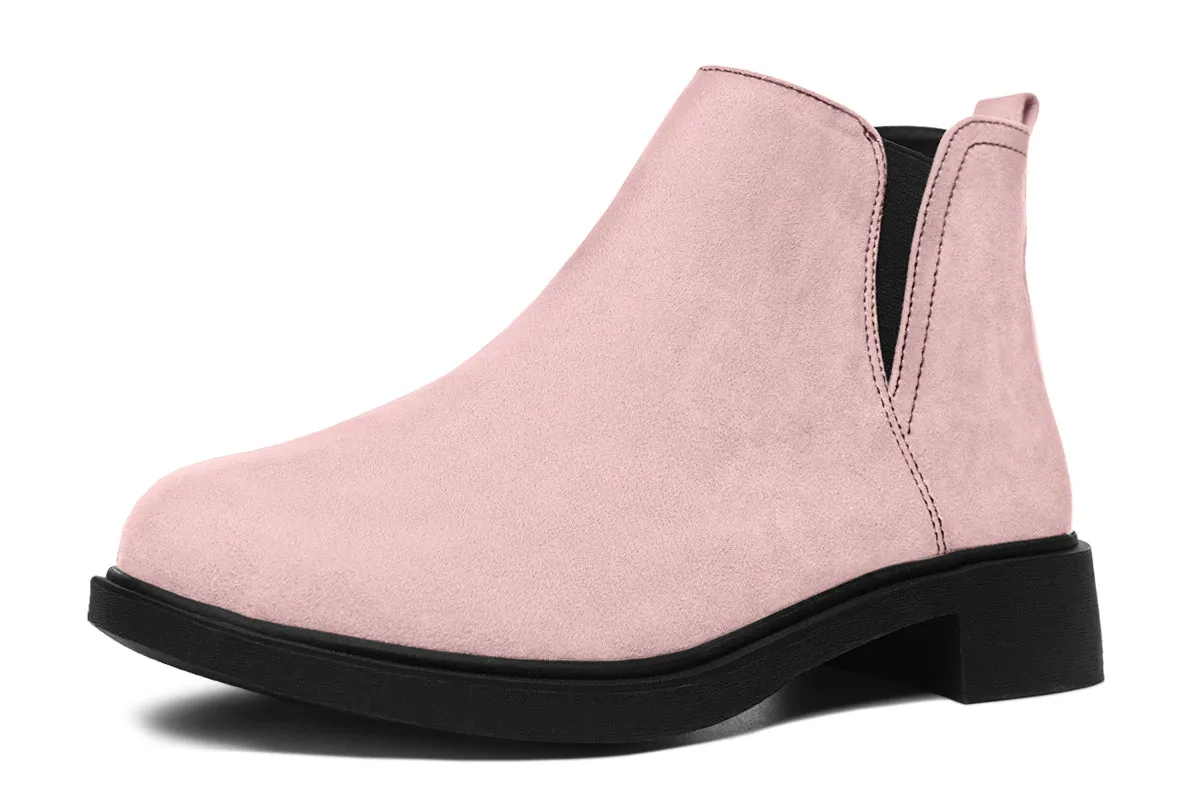 Rose Quartz Chelsea Boots - Comfy Slip-On - Soft & Water-Resistant Micro-Suede Vegan Shoes