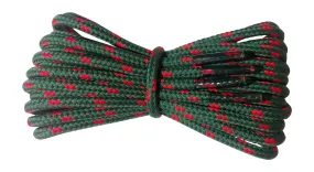 Round 4 mm Dark Green with Red flecks boot laces for walking and casual boots