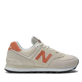 Scarpe Donna NEW BALANCE Sneakers 574 in Pelle colore Calm Taupe e Angora