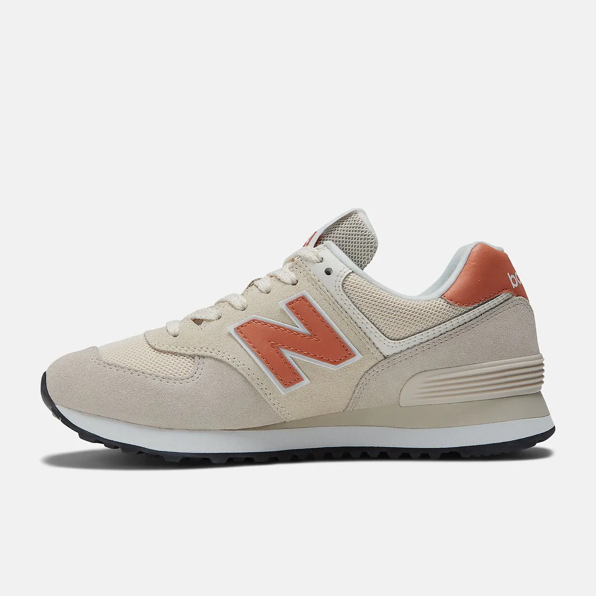 Scarpe Donna NEW BALANCE Sneakers 574 in Pelle colore Calm Taupe e Angora