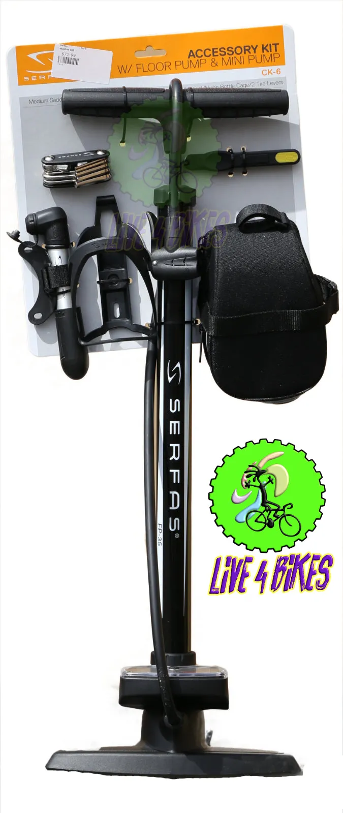 Serfas CK-6 Combo Kit w/ Floor & Mini Pump -Live4Bikes