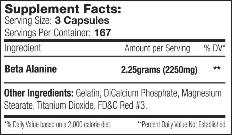 Serious Nutrition Solutions Beta Alanine 501 Caps