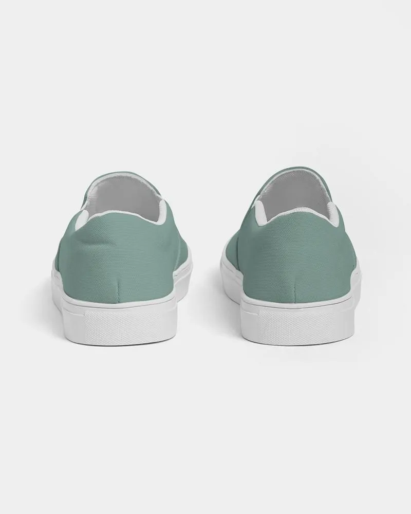 Shaded Pale Pastel Green Gray Slip-On Canvas Sneakers | Men's | C30M0Y22K30