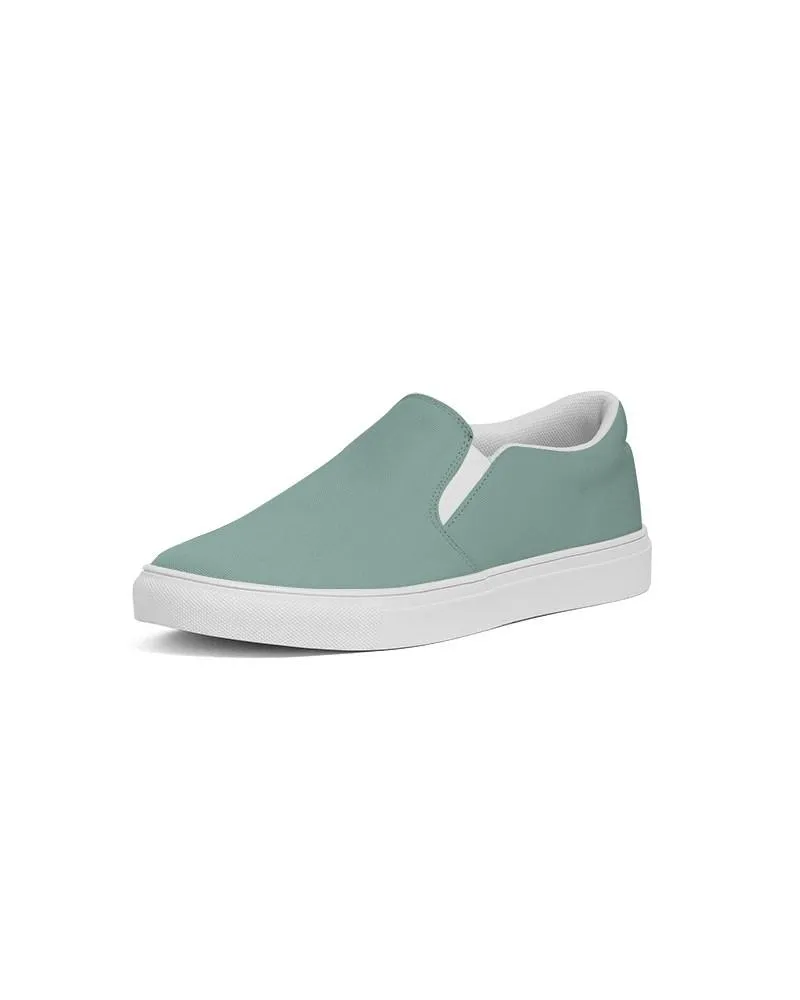 Shaded Pale Pastel Green Gray Slip-On Canvas Sneakers | Men's | C30M0Y22K30