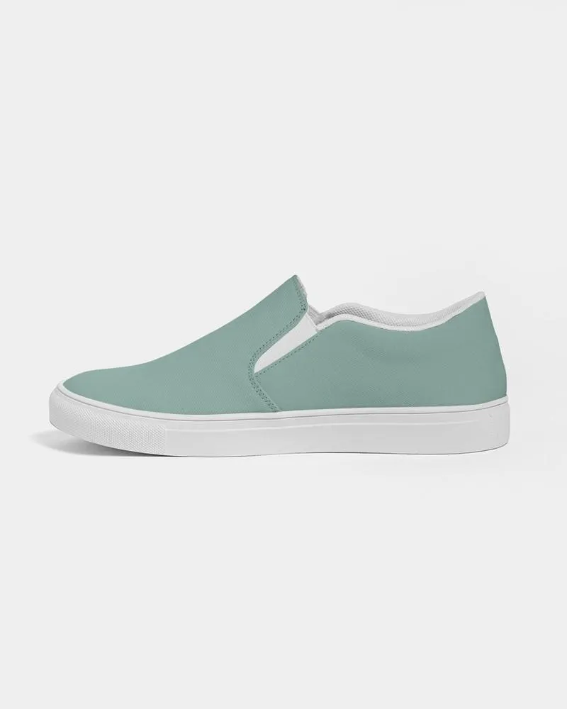 Shaded Pale Pastel Green Gray Slip-On Canvas Sneakers | Men's | C30M0Y22K30