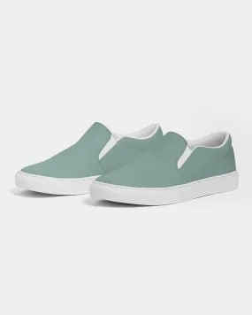 Shaded Pale Pastel Green Gray Slip-On Canvas Sneakers | Men's | C30M0Y22K30