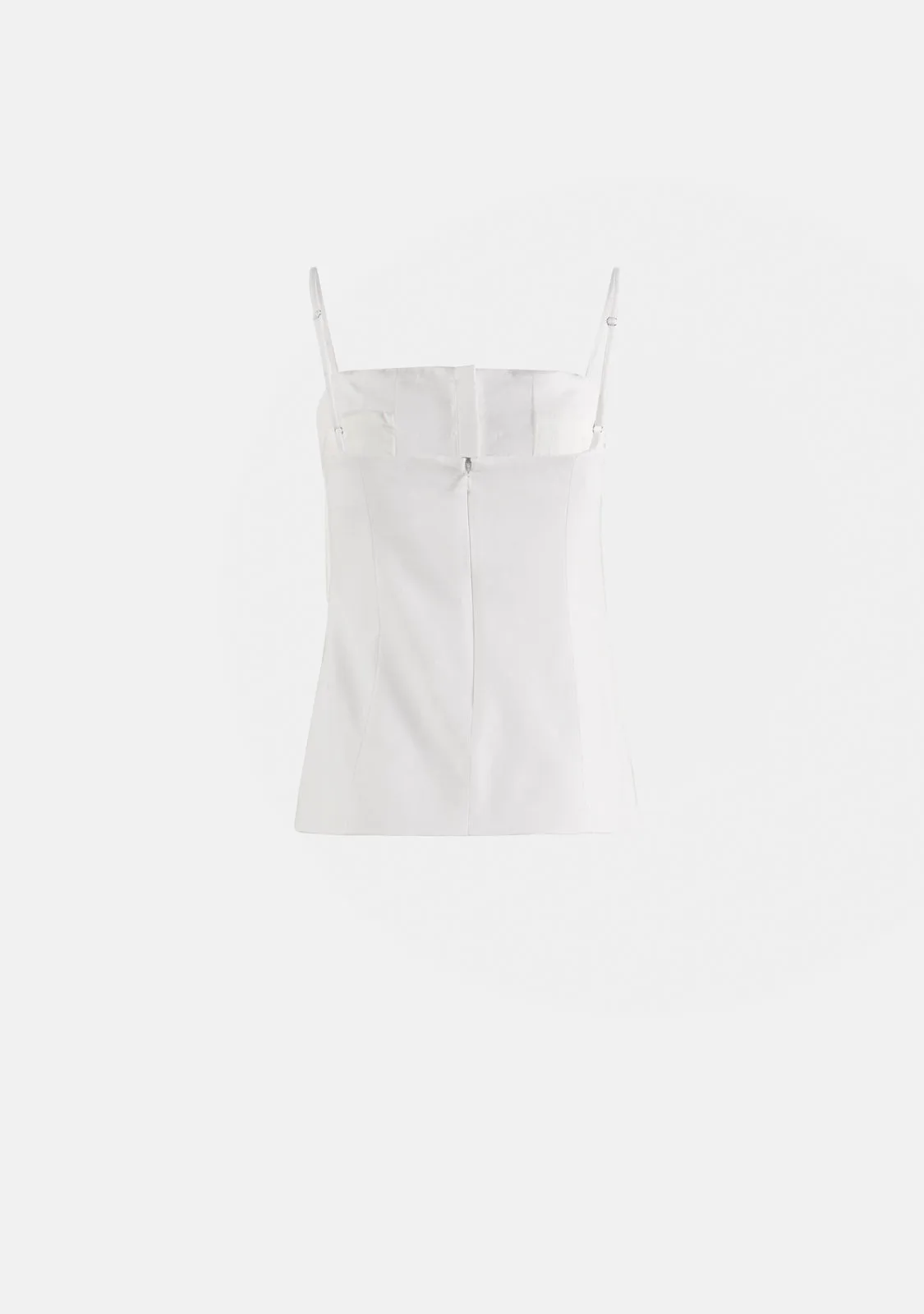 Stretch Linen Tailored Button Top