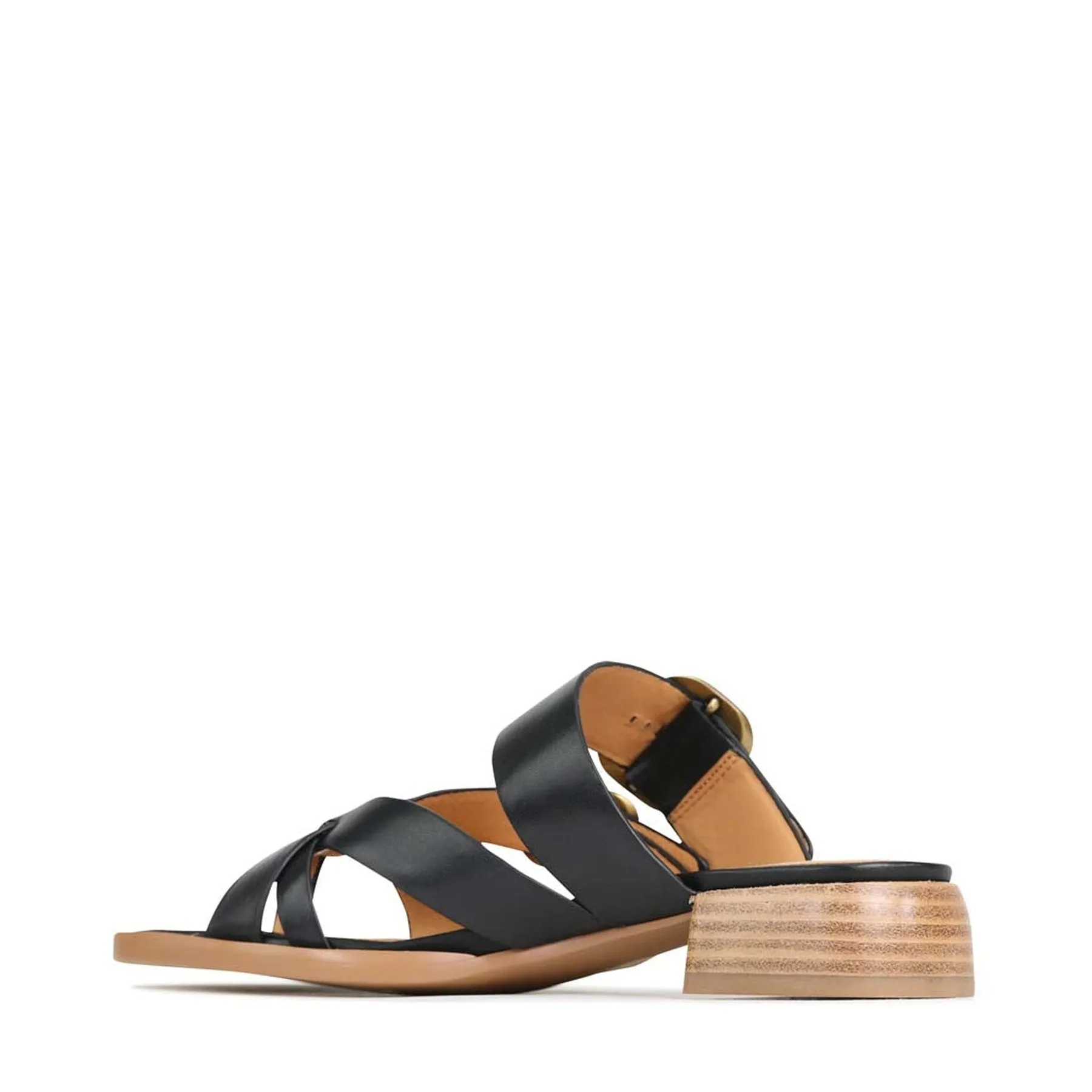 TEIA LEATHER SLIDE SANDALS