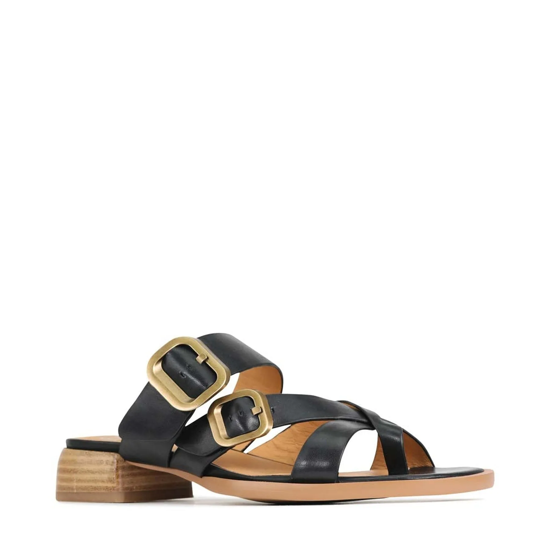 TEIA LEATHER SLIDE SANDALS