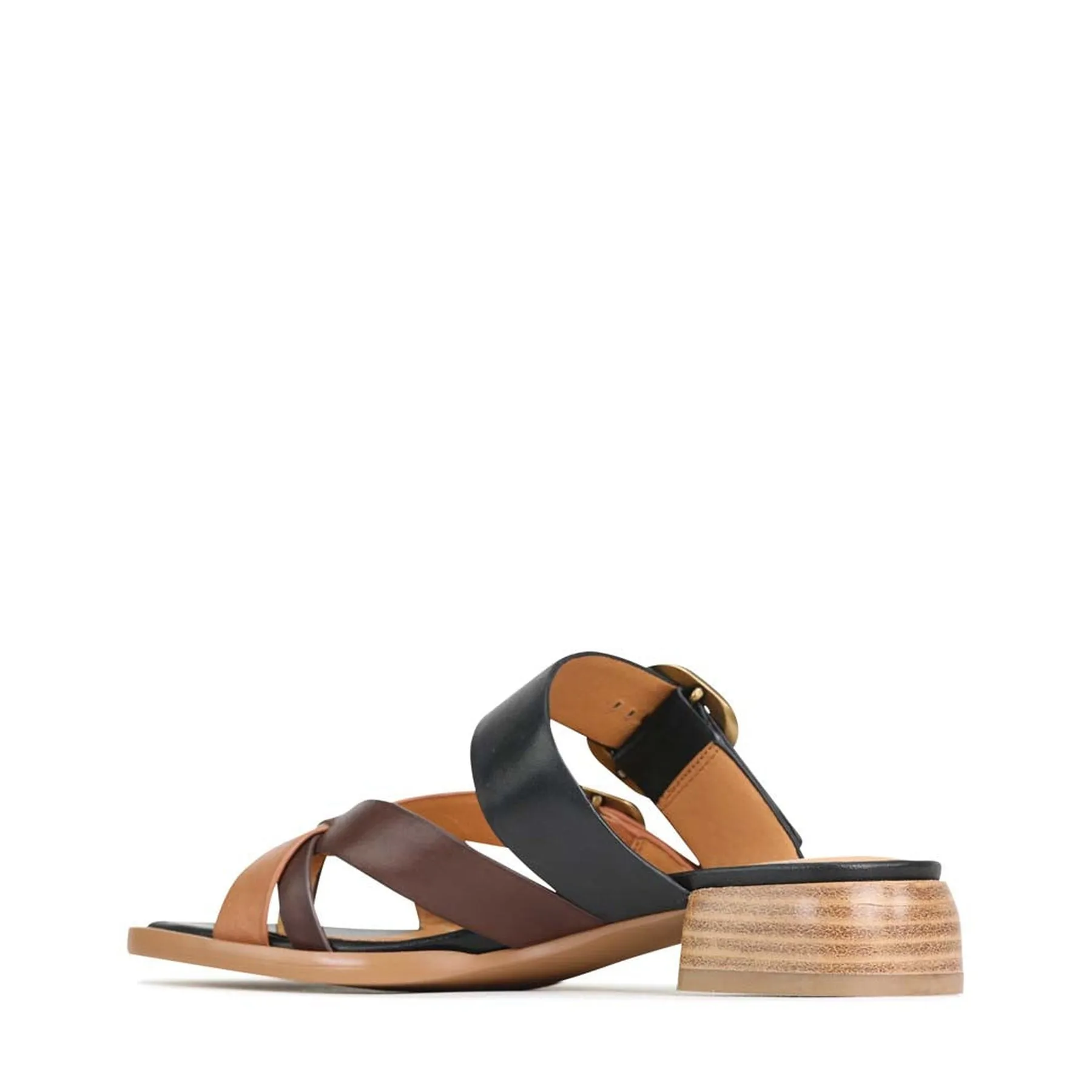 TEIA LEATHER SLIDE SANDALS