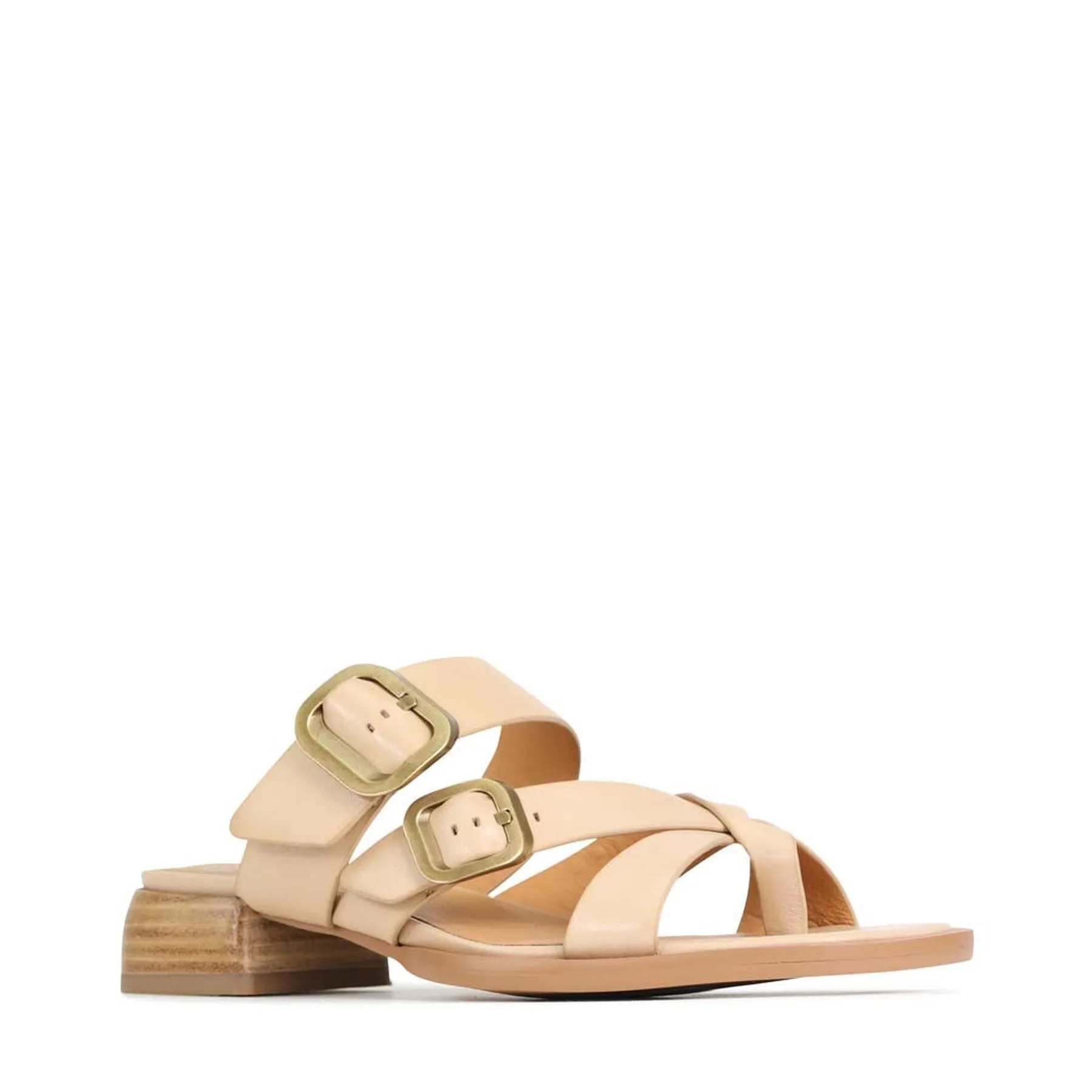 TEIA LEATHER SLIDE SANDALS